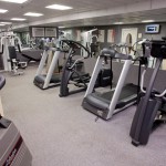 Boardwalk Plaza Hotel fitness center with modern treadmills and elliptical machines