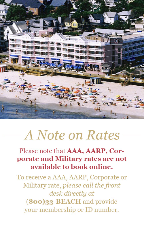 To receive AAA, AARP, Corporate or Military rate, please call the front desk directly